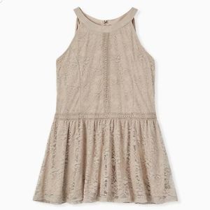 TORRID TAUPE LACE PEPLUM GODDESS TANK